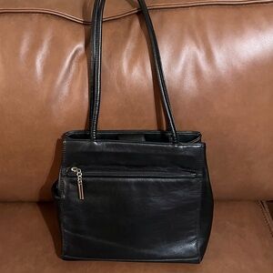 Gianni Bernini Black Genuine Leather Shoulder Bag NWOT
